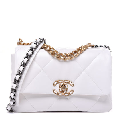 Chanel Lambskin Quilted Medium 19 Flap White 1 of 12