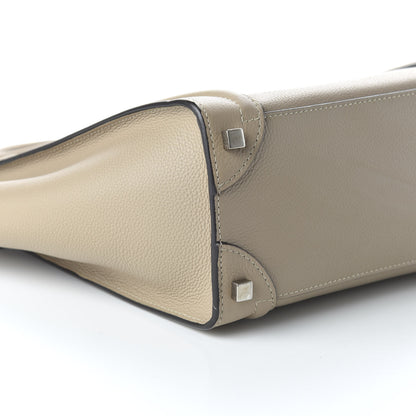 Celine Drummed Calfskin Micro Luggage Dune 6 of 9