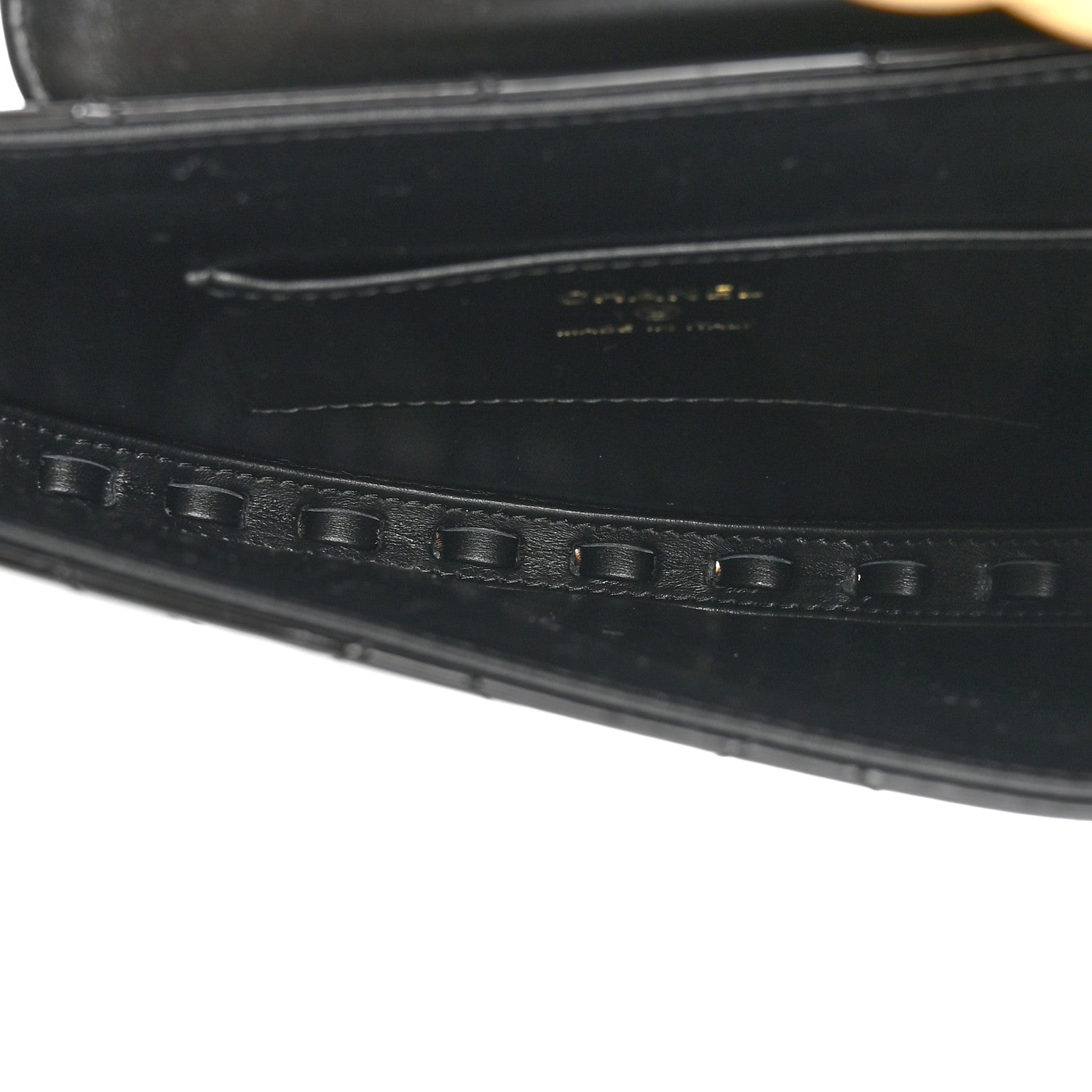 Chanel Patent Calfskin Quilted Chain Hoop Bag Black 5 of 10
