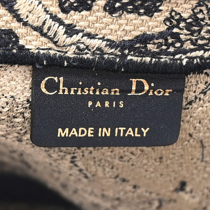 Christian Dior Canvas Embroidered Large Dioriviera Toile De Jouy Book Tote Black 6 of 10