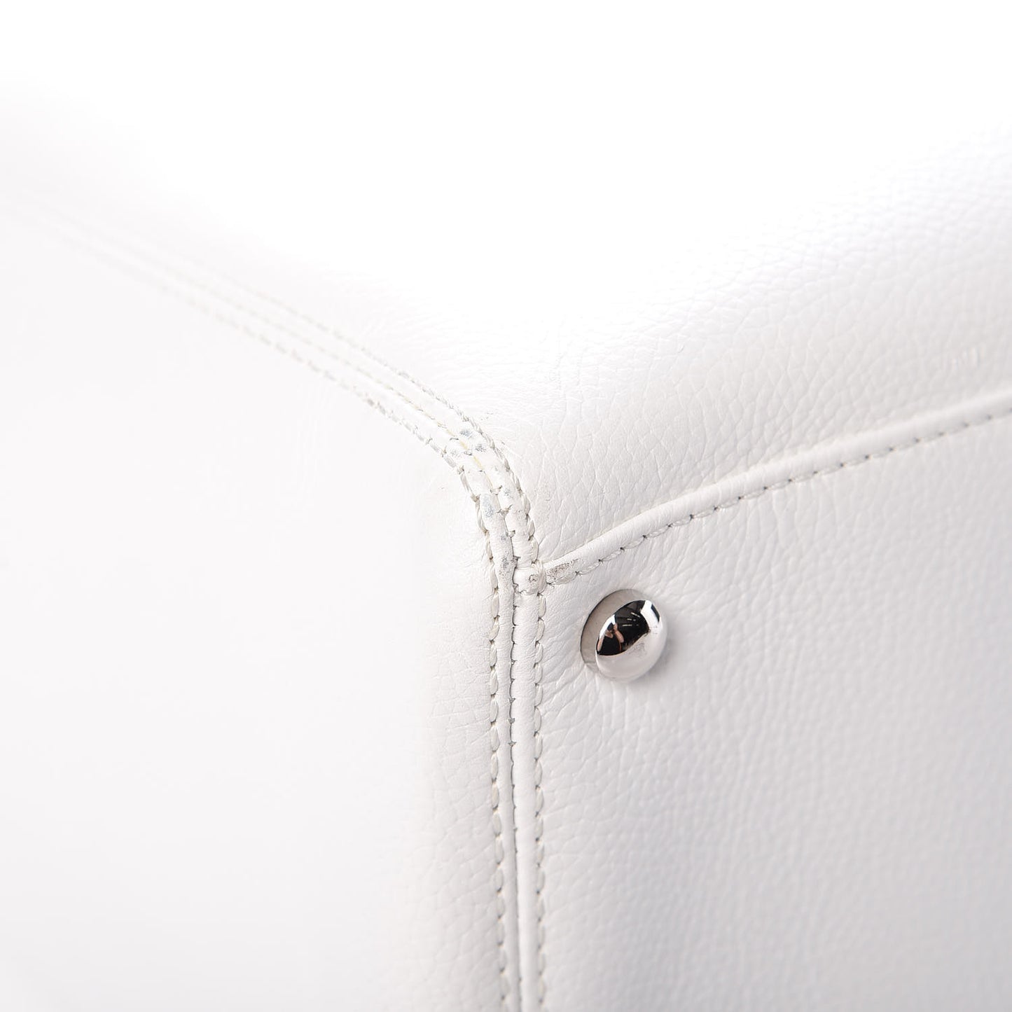 Calfskin Cerf Executive Shopper Tote White