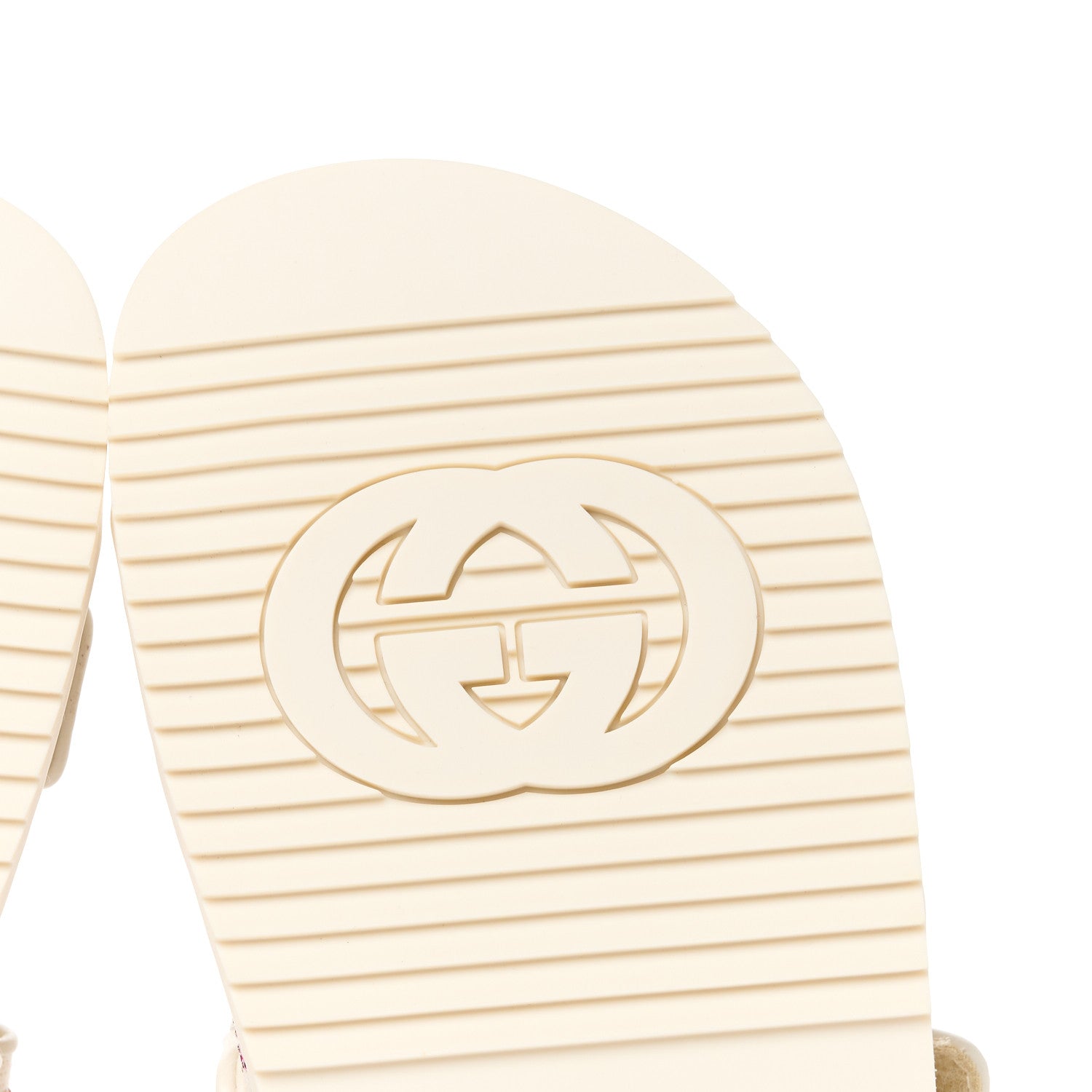 Gucci Canvas Lame Crystal GG Monogram Double G Womens Dad Sandals 39 Gardenia Silver Mystic White 6 of 9