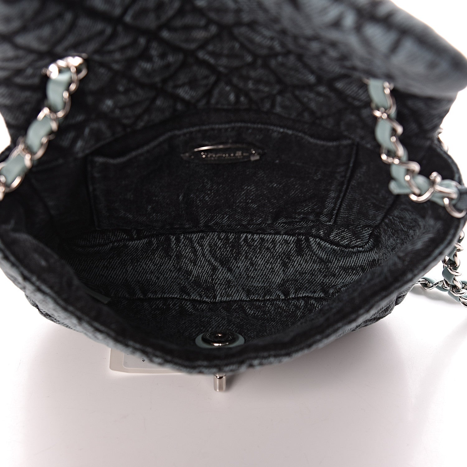 Chanel Denim Quilted Small Denimpression Flap Blue Black 5 of 10