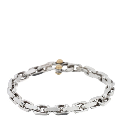 Tiffany Sterling Silver 18K Yellow Gold Wide Makers Chain Link Bracelet 2 of 3