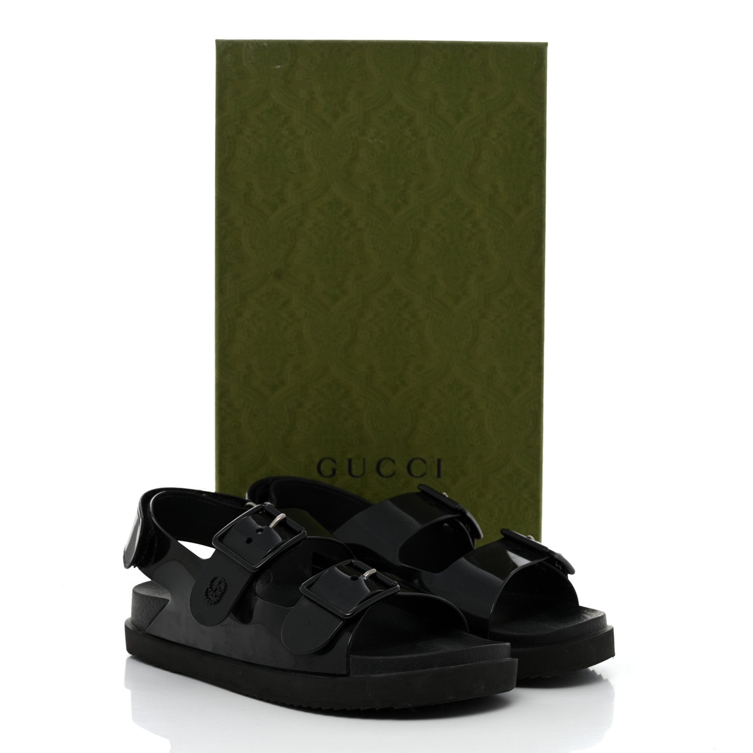 Gucci Rubber Mini Double G Womens Isla Dad Sandals 38 Black 11 of 11
