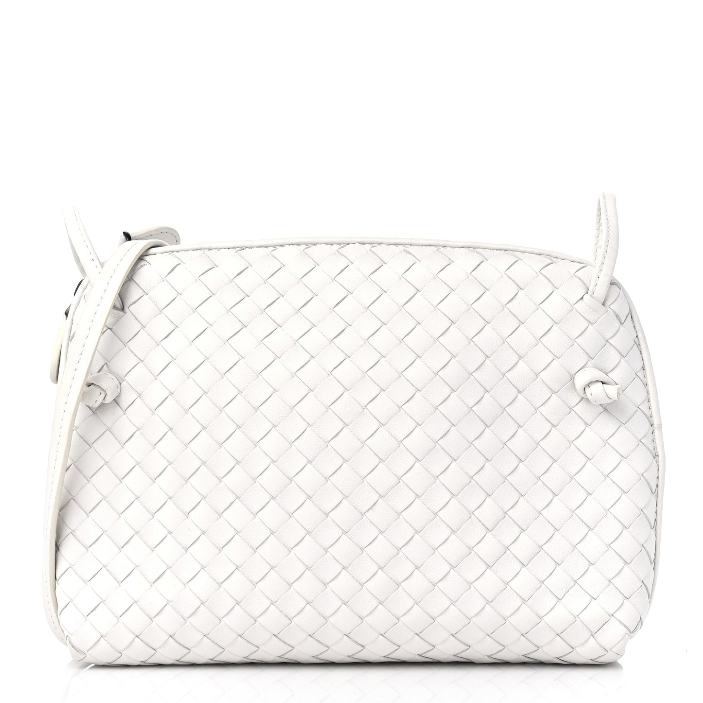 Nappa Intrecciato Nodini Crossbody Messenger White