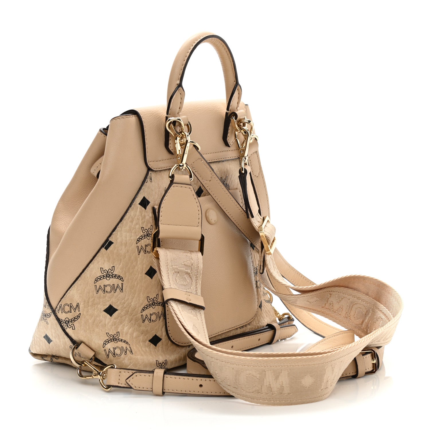 MCM Visetos Small Essential Backpack Beige 3 of 12