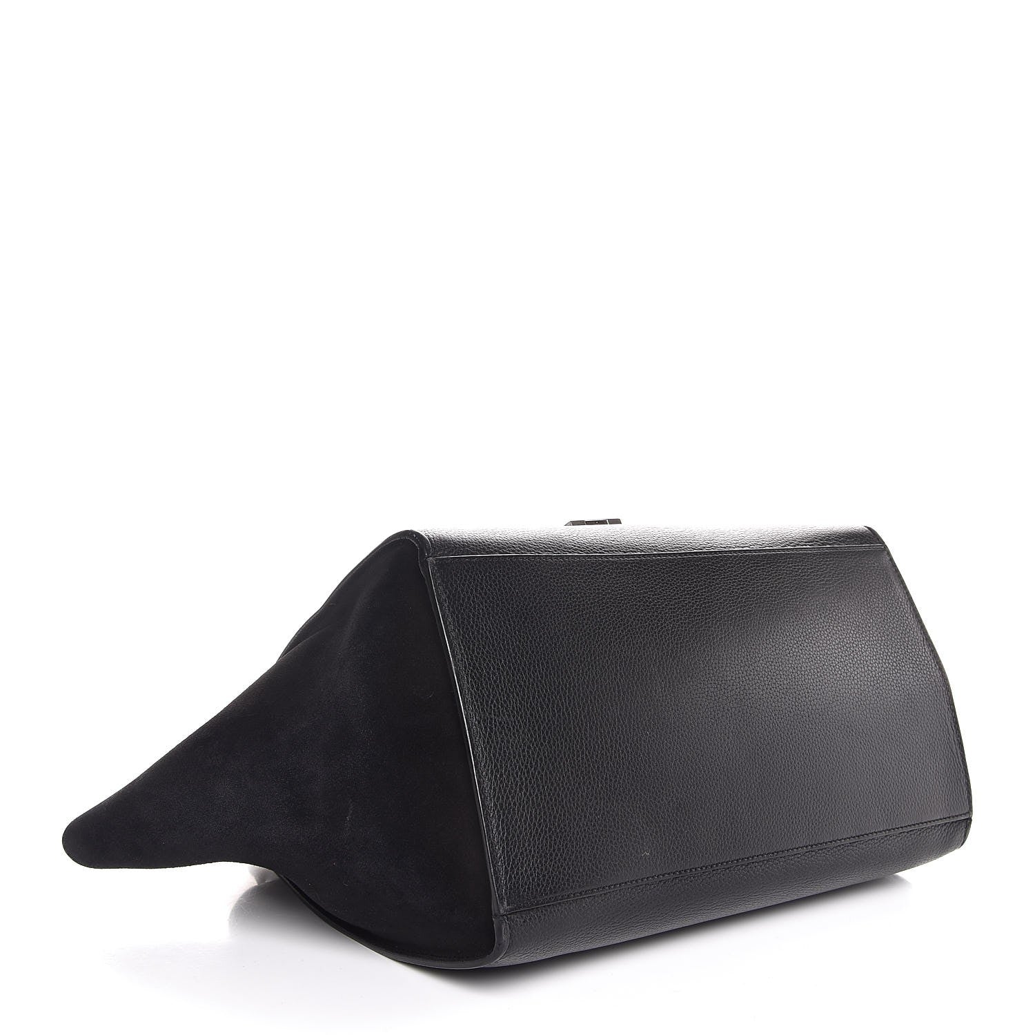 Celine Drummed Calfskin Suede Medium Trapeze Black 5 of 13