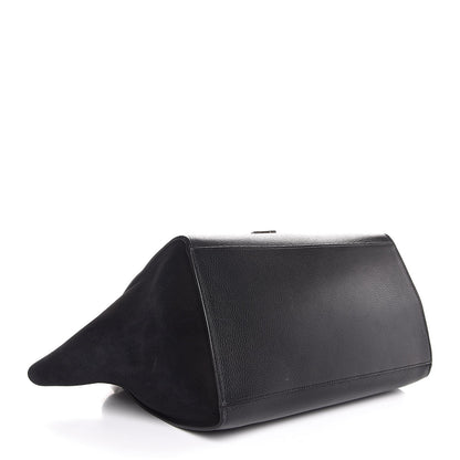 Celine Drummed Calfskin Suede Medium Trapeze Black 5 of 13