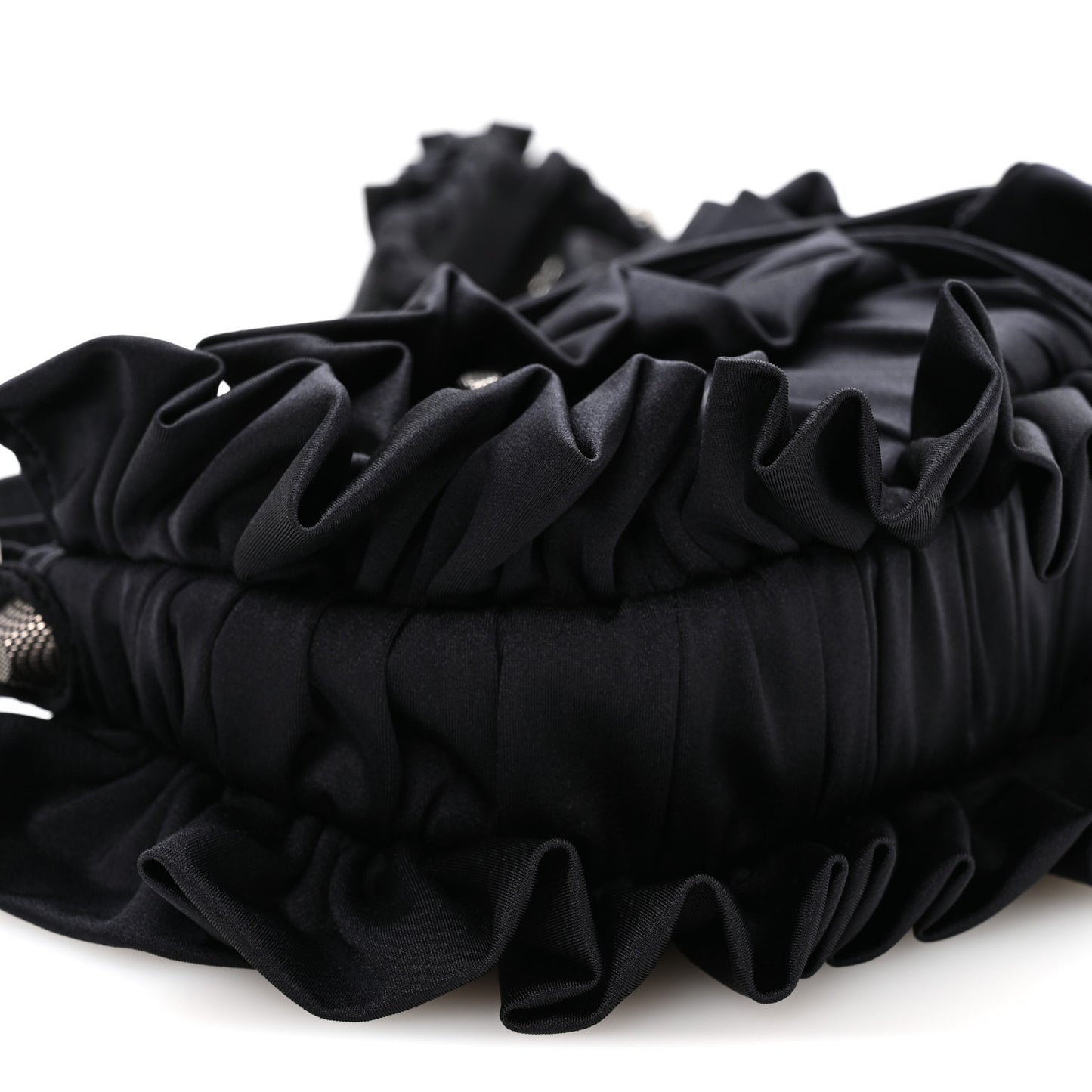 Ruffled Jersey Le Cagole Shoulder Bag XS Black