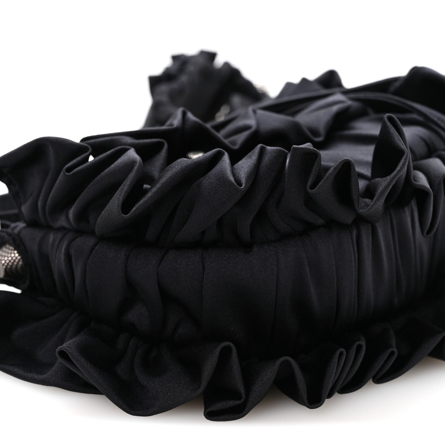 Balenciaga Ruffled Jersey Le Cagole Shoulder Bag XS Black 10 of 11
