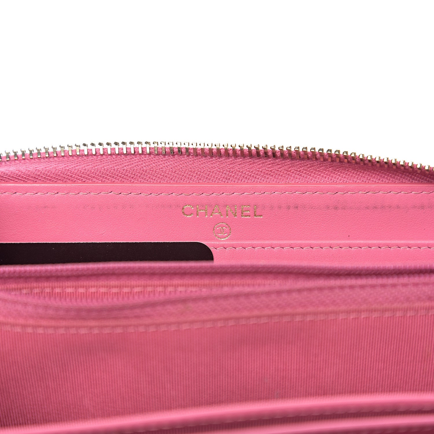 Chanel Caviar Quilted Large Gusset Zip Around Wallet Pink 5 of 10