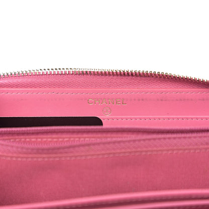 Chanel Caviar Quilted Large Gusset Zip Around Wallet Pink 5 of 10