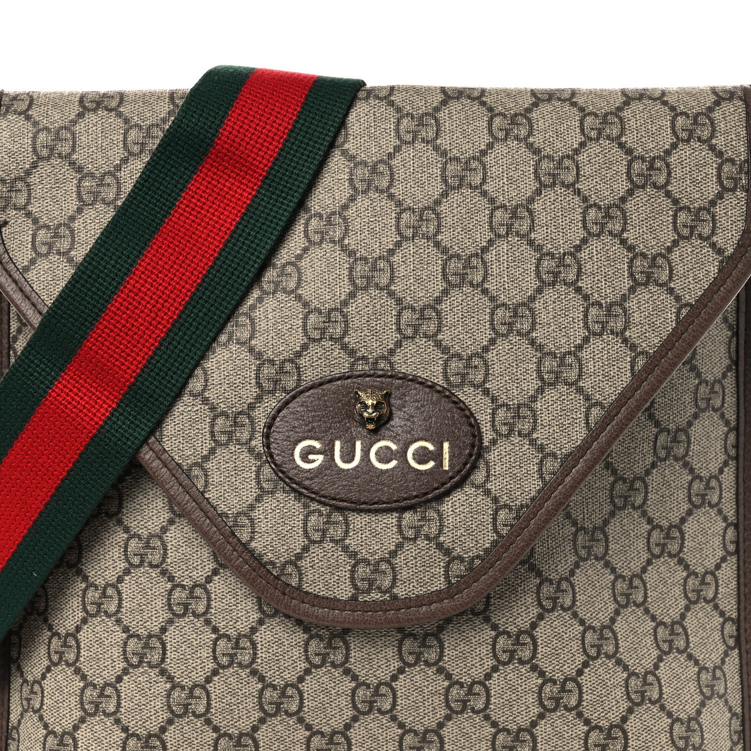 Gucci GG Supreme Monogram Web Medium Neo Vintage Flap Messenger Bag Beige New Acero 8 of 17