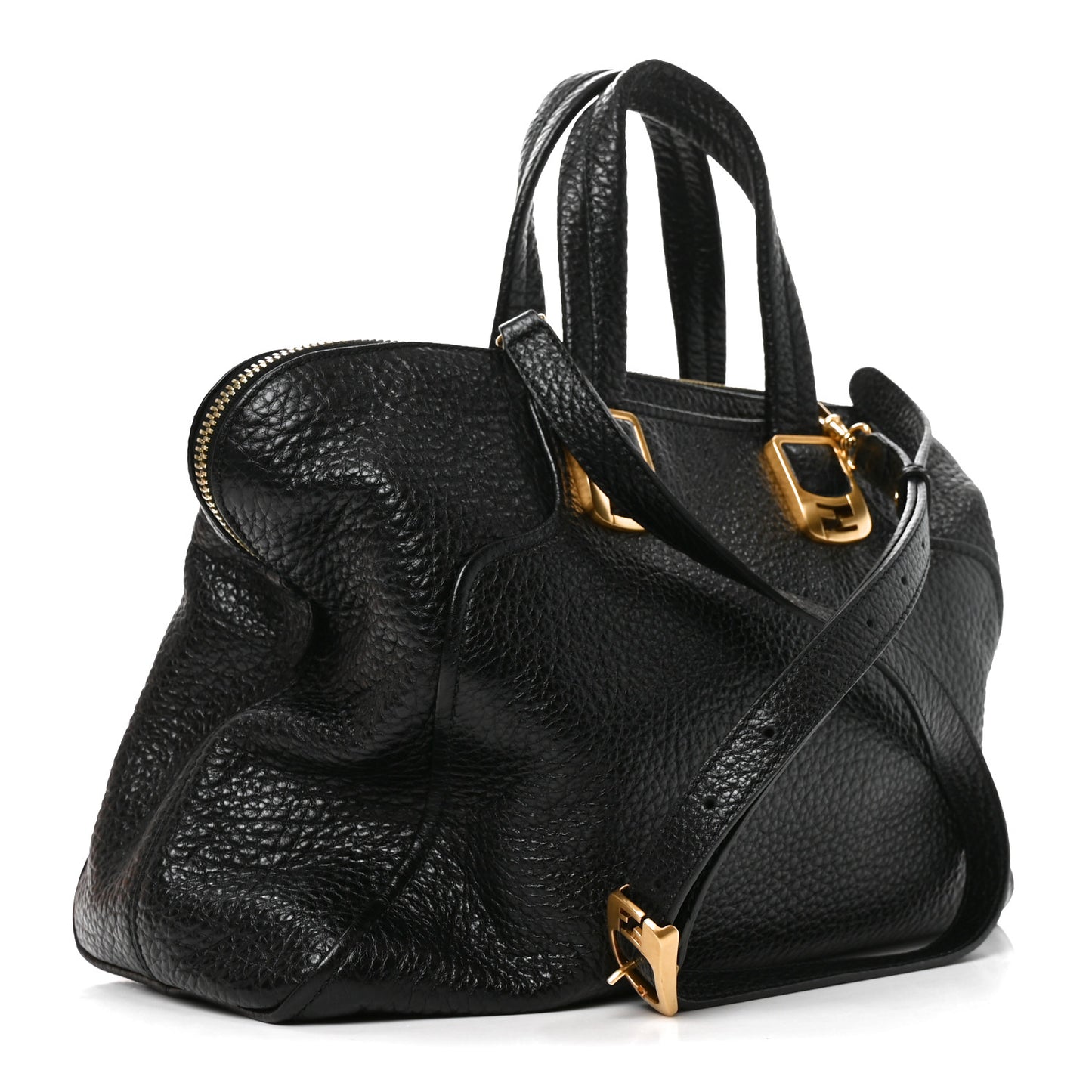 Pebbled Calfskin Large Chameleon Tote  Black
