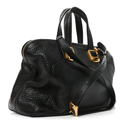 Fendi Pebbled Calfskin Large Chameleon Tote  Black 5 of 19
