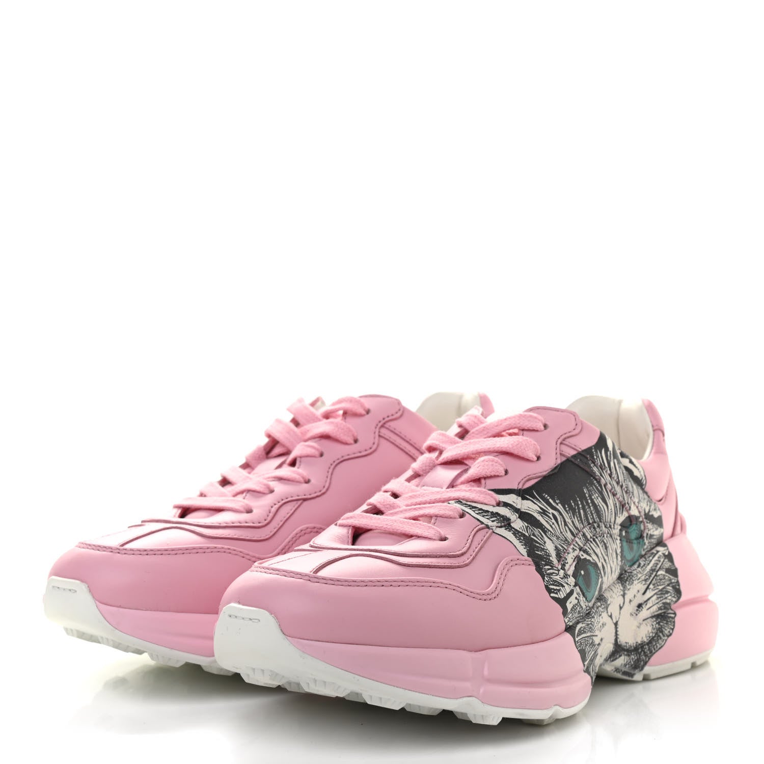 Gucci Calfskin Mystic Cat Rhyton Sneakers 36 Sugar Pink 3 of 11