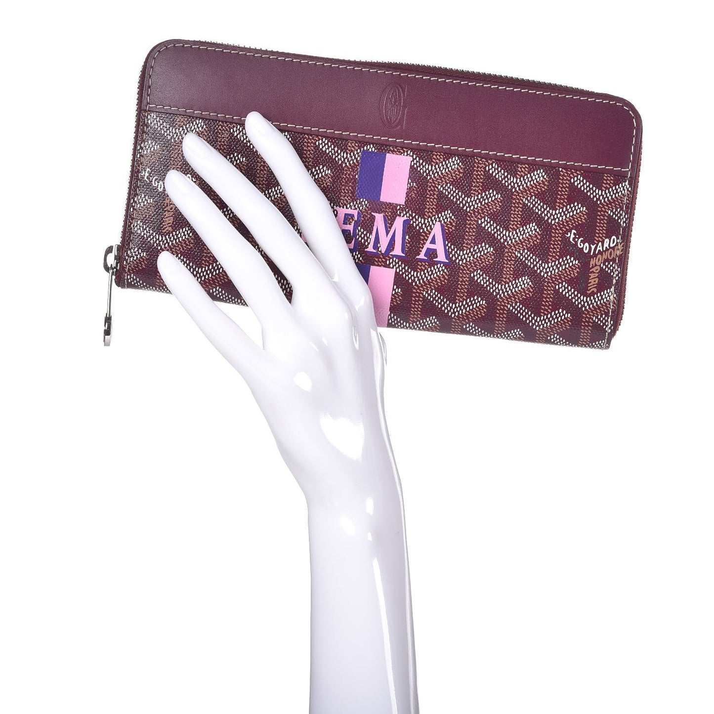 Goyardine Matignon Zip Around GM Wallet Burgundy