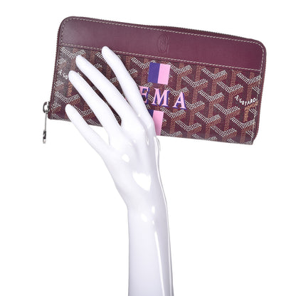 Goyard Goyardine Matignon Zip Around GM Wallet Burgundy 2 of 7