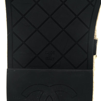 Chanel Lambskin Chain CC Thong Espadrille Sandals 37 Black 6 of 11