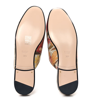 Gucci GG Supreme Monogram Malaga Kid Water Flora Womens Princetown Slippers 38.5 Beige White Multicolor Mystic White 6 of 11