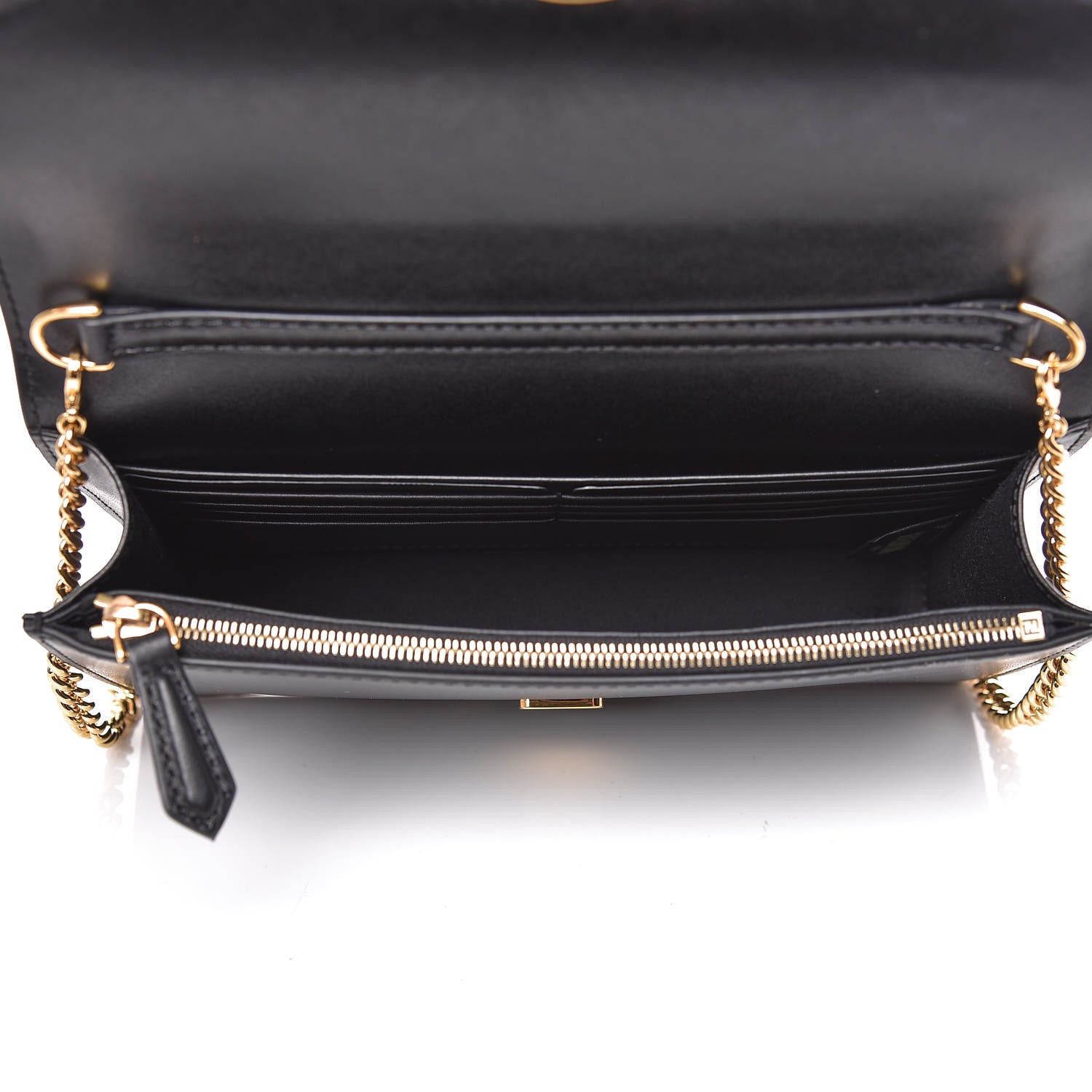 Fendi Vitello Liberty Lucido F is Fendi Medium Envelope Wallet on Chain Black 5 of 8