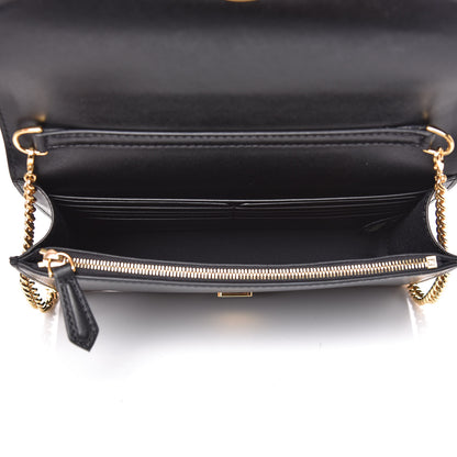 Fendi Vitello Liberty Lucido F is Fendi Medium Envelope Wallet on Chain Black 5 of 8