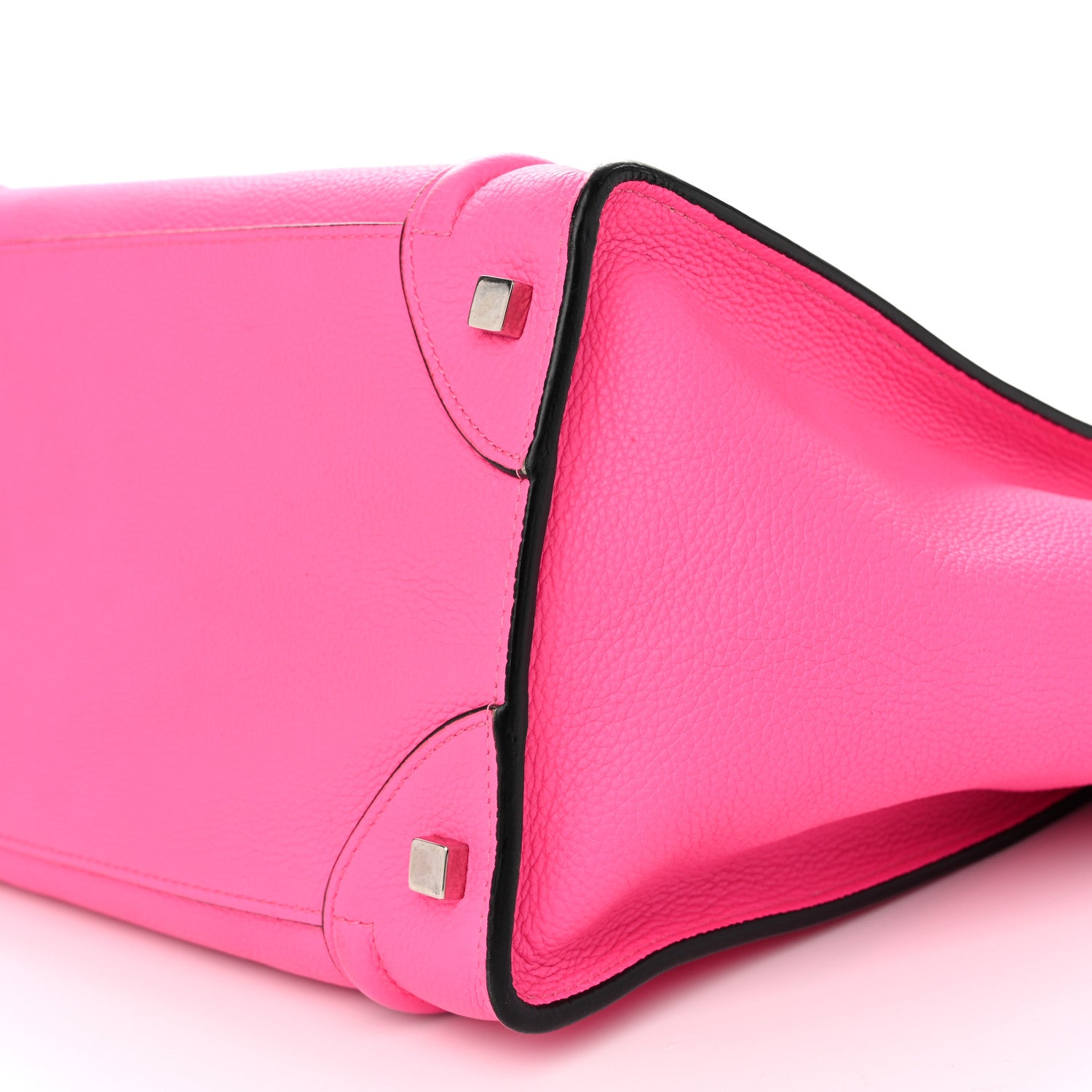 Celine Drummed Calfskin Mini Luggage Fluo Pink 9 of 9