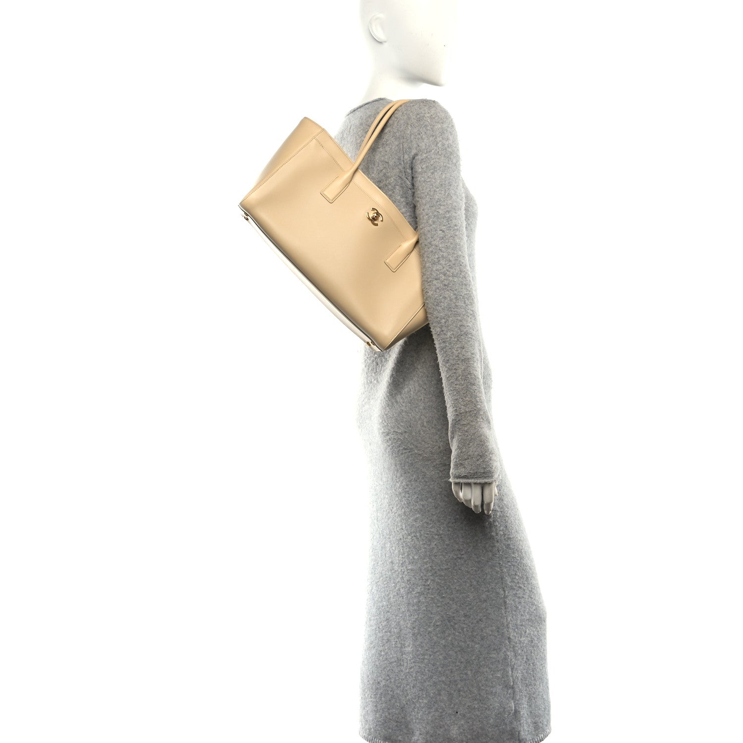 Chanel Calfskin Archetype Small Shopping Tote Beige 2 of 11