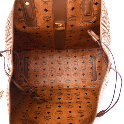 MCM Visetos Large Liz Reversible Shopper Tote Cognac 16 of 19