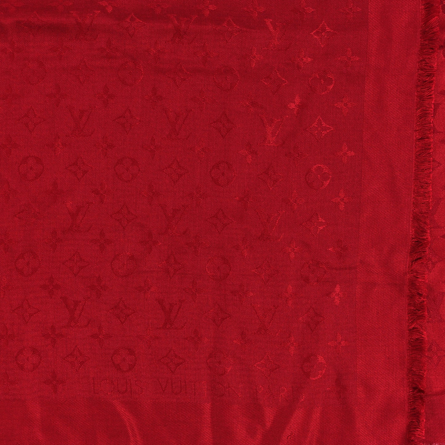 Silk Wool Monogram Shawl Pomme D'Amour
