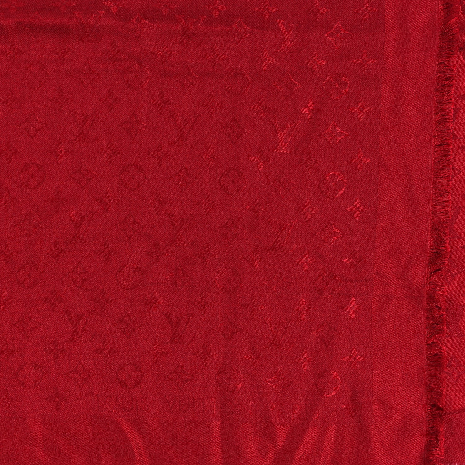 Louis Vuitton Silk Wool Monogram Shawl Pomme D'Amour 3 of 3