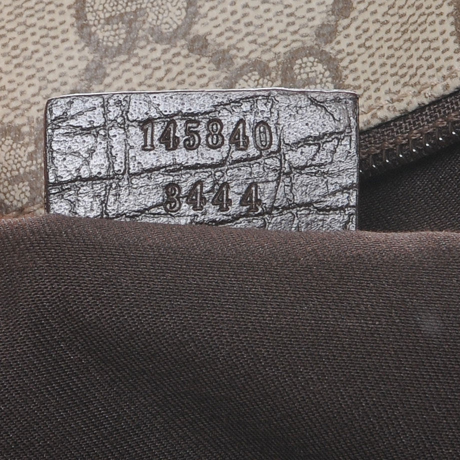 Gucci GG Plus Monogram Web Large Flap Messenger Bag Beige Dark Brown 7 of 7