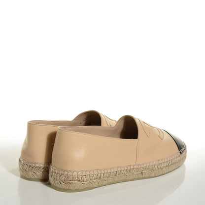 Chanel Lambskin CC Espadrilles 40 Beige Black 4 of 8