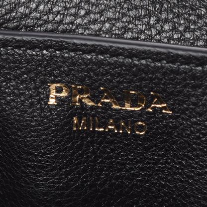 Prada Vitello Daino Saddle Bag Black 8 of 9