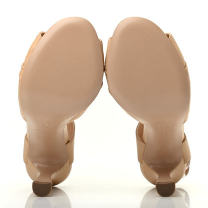 Chanel Lambskin Pearl CC Bow Sandals 36 Beige 5 of 9