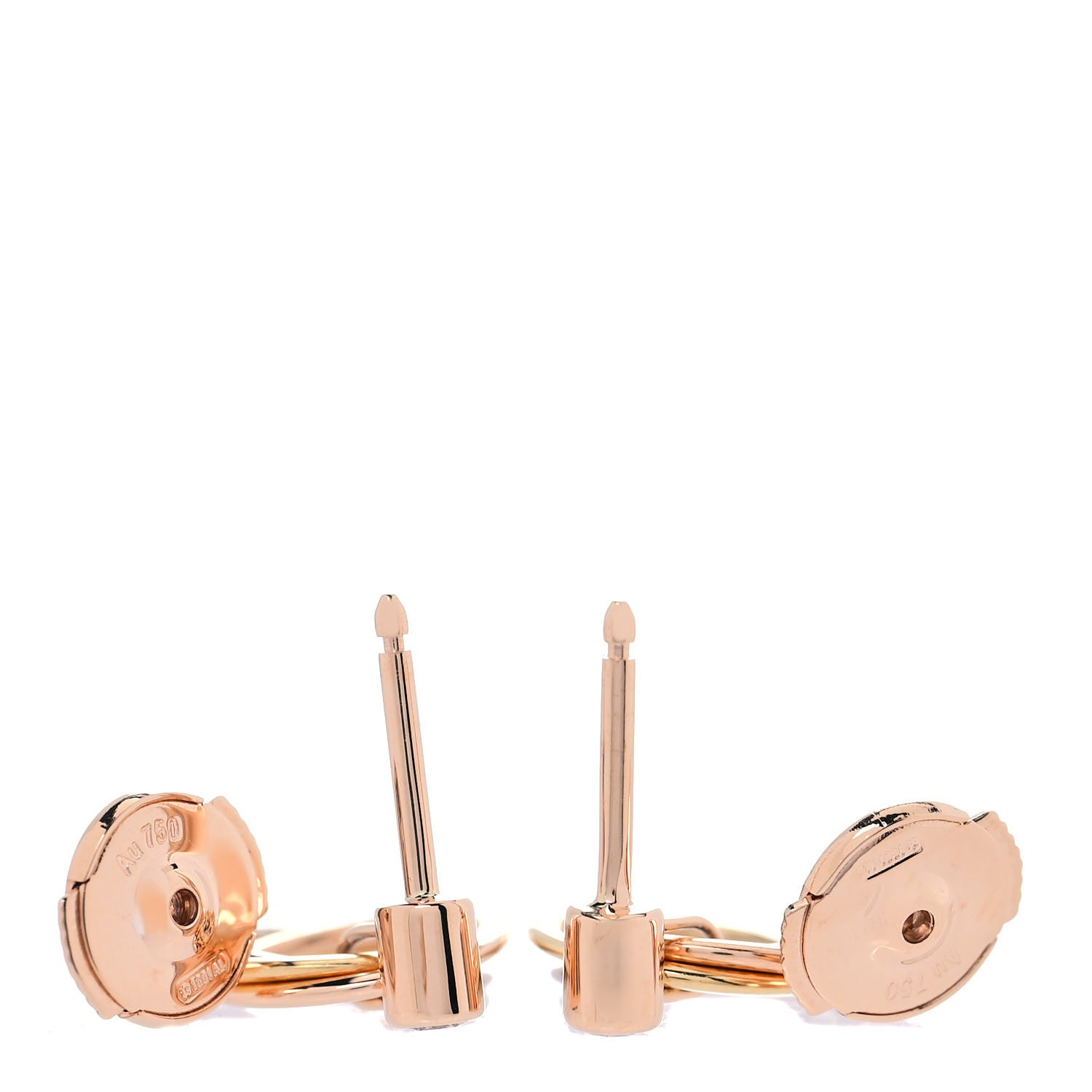 Cartier 18K Pink Yellow White Gold Diamond Trinity Drop Earrings 3 of 6