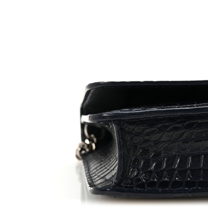 Jimmy Choo Calfskin Crocodile Embossed Palace Crossbody Navy 8 of 10