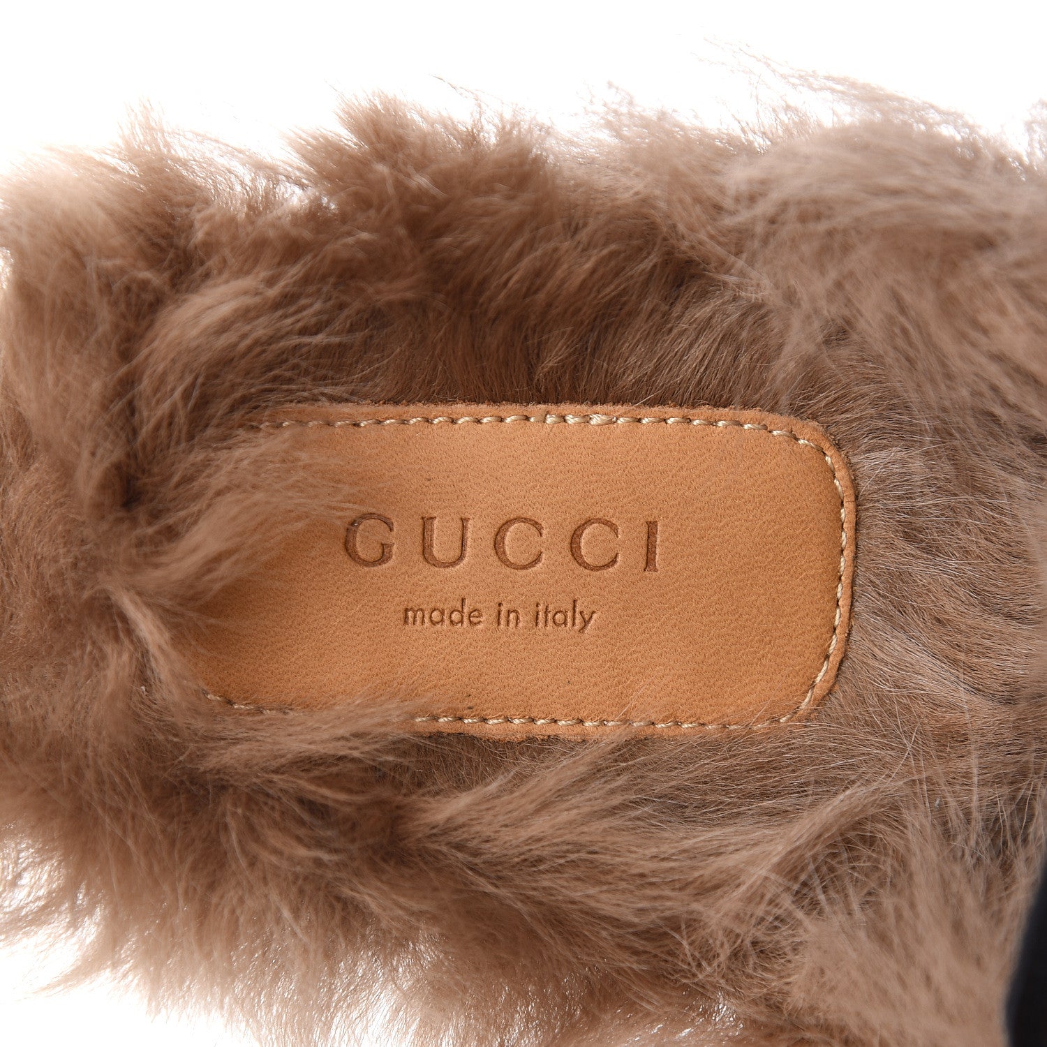 Gucci Calfskin Lambswool Tiger Embroidered Womens Princetown Slippers 36 Black 7 of 8