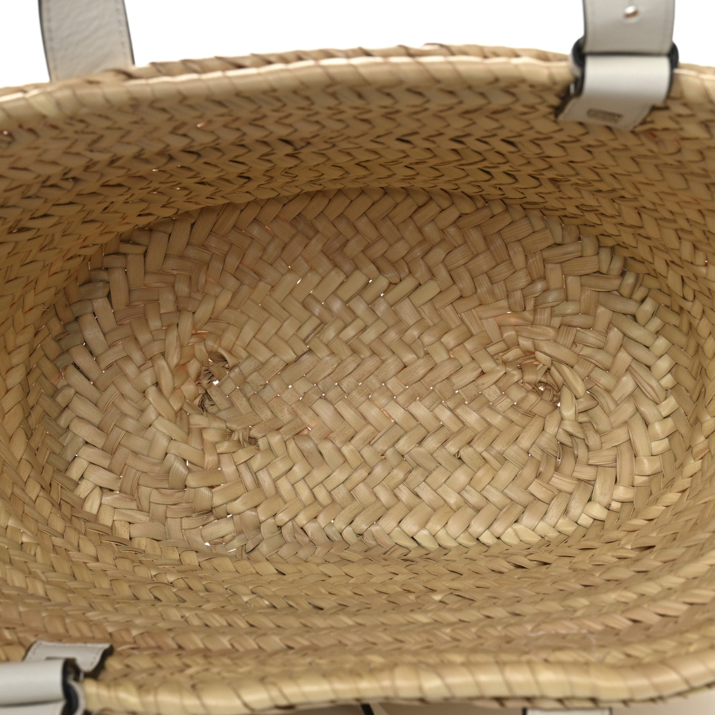 Raffia Basket Tote Bag Natural White