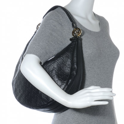 Gucci Guccissima GG Twins Medium Hobo Black 2 of 7