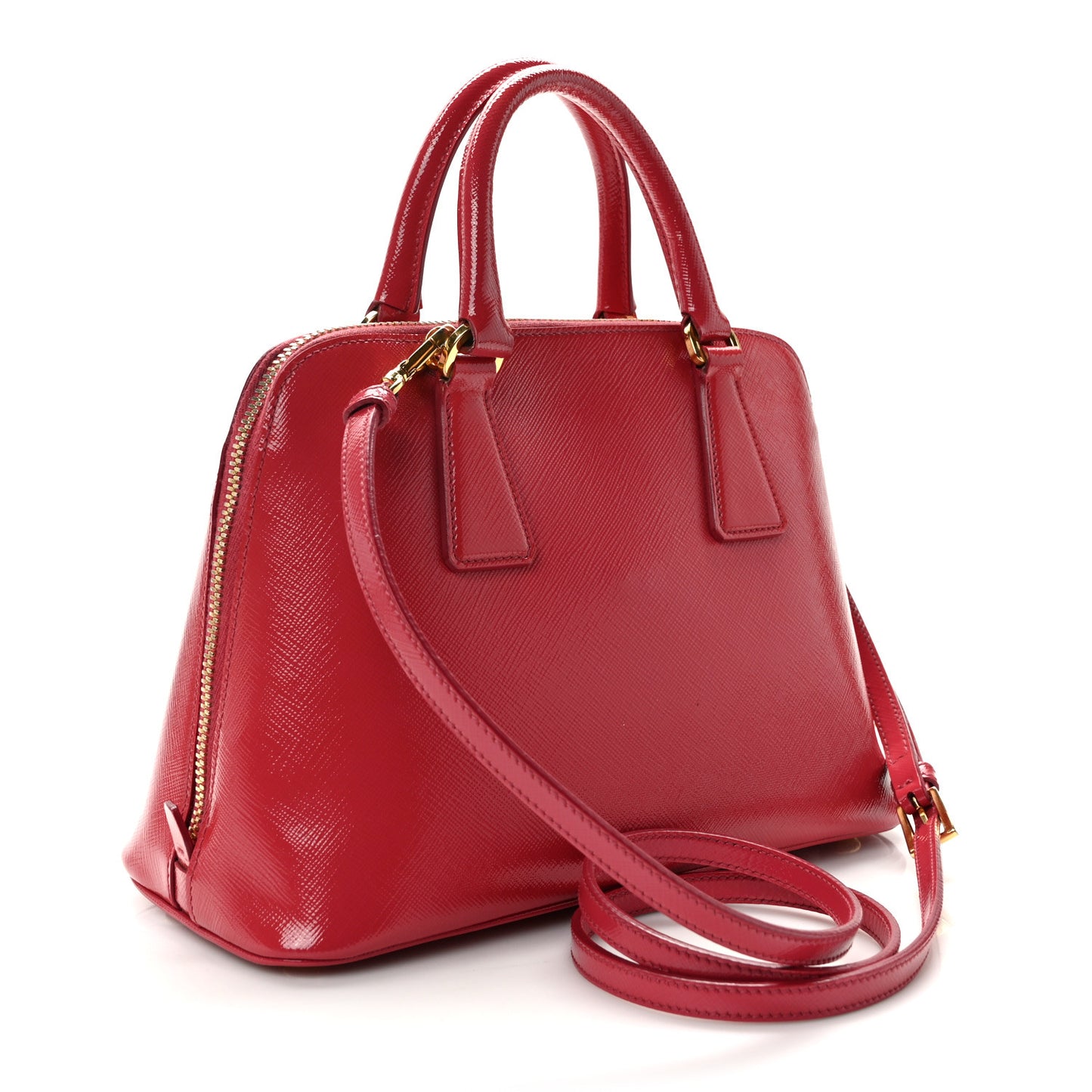 Saffiano Lux Small Promenade Tote Cerise