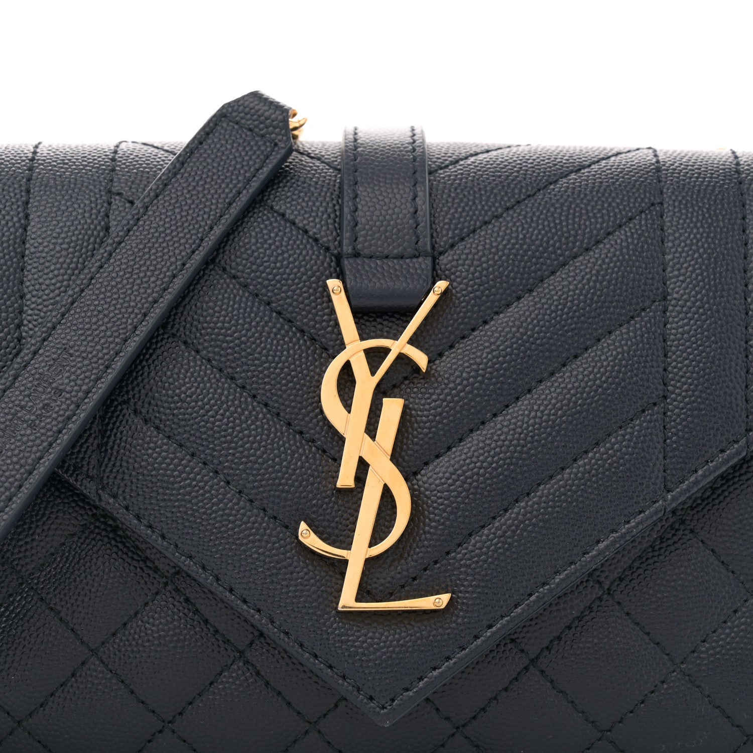Saint Laurent Grain De Poudre Textured Mixed Matelasse Triquilt Small Monogram Satchel Blue 8 of 10