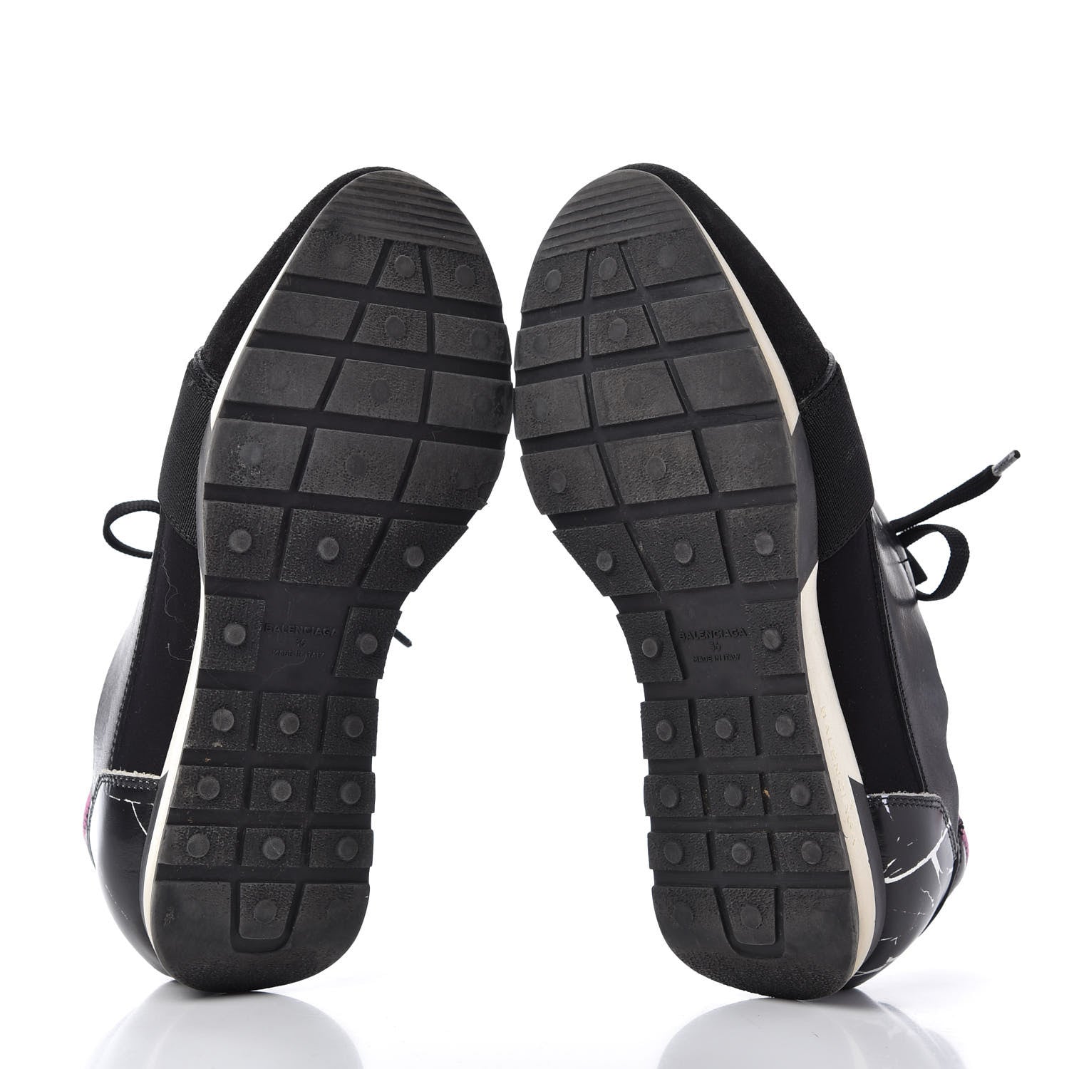 Balenciaga Calfskin Womens Race Runner Sneakers 36 Black Hardware Pink 5 of 8