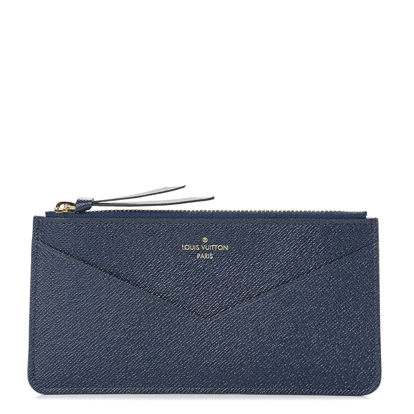 Calfskin Jeanne Wallet Zippered Insert Dark Blue