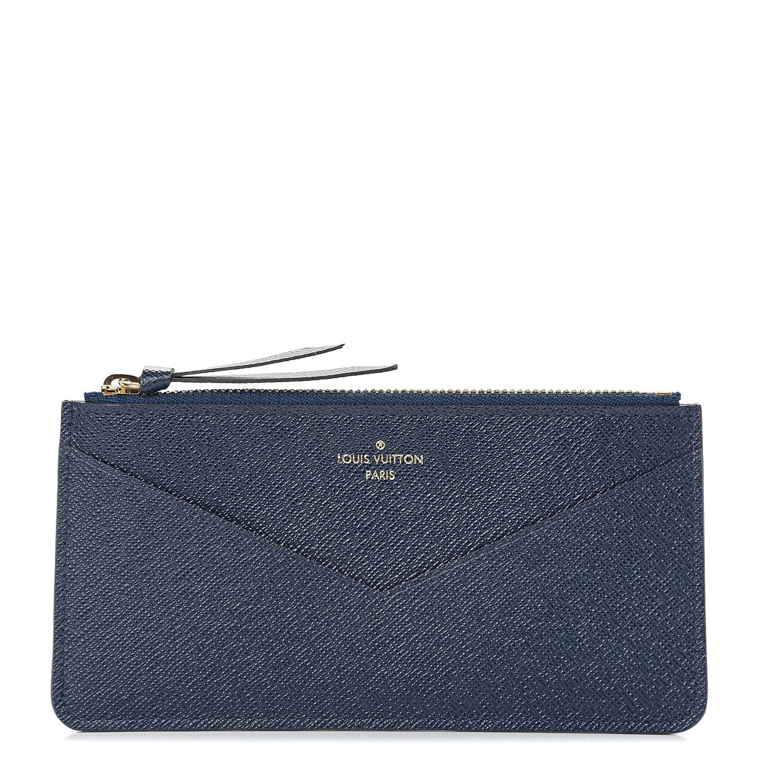 Louis Vuitton Calfskin Jeanne Wallet Zippered Insert Dark Blue 1 of 5