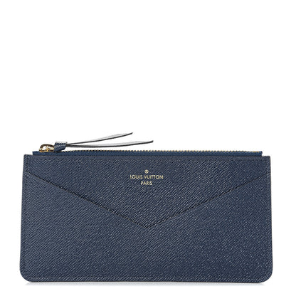 Louis Vuitton Calfskin Jeanne Wallet Zippered Insert Dark Blue 1 of 5