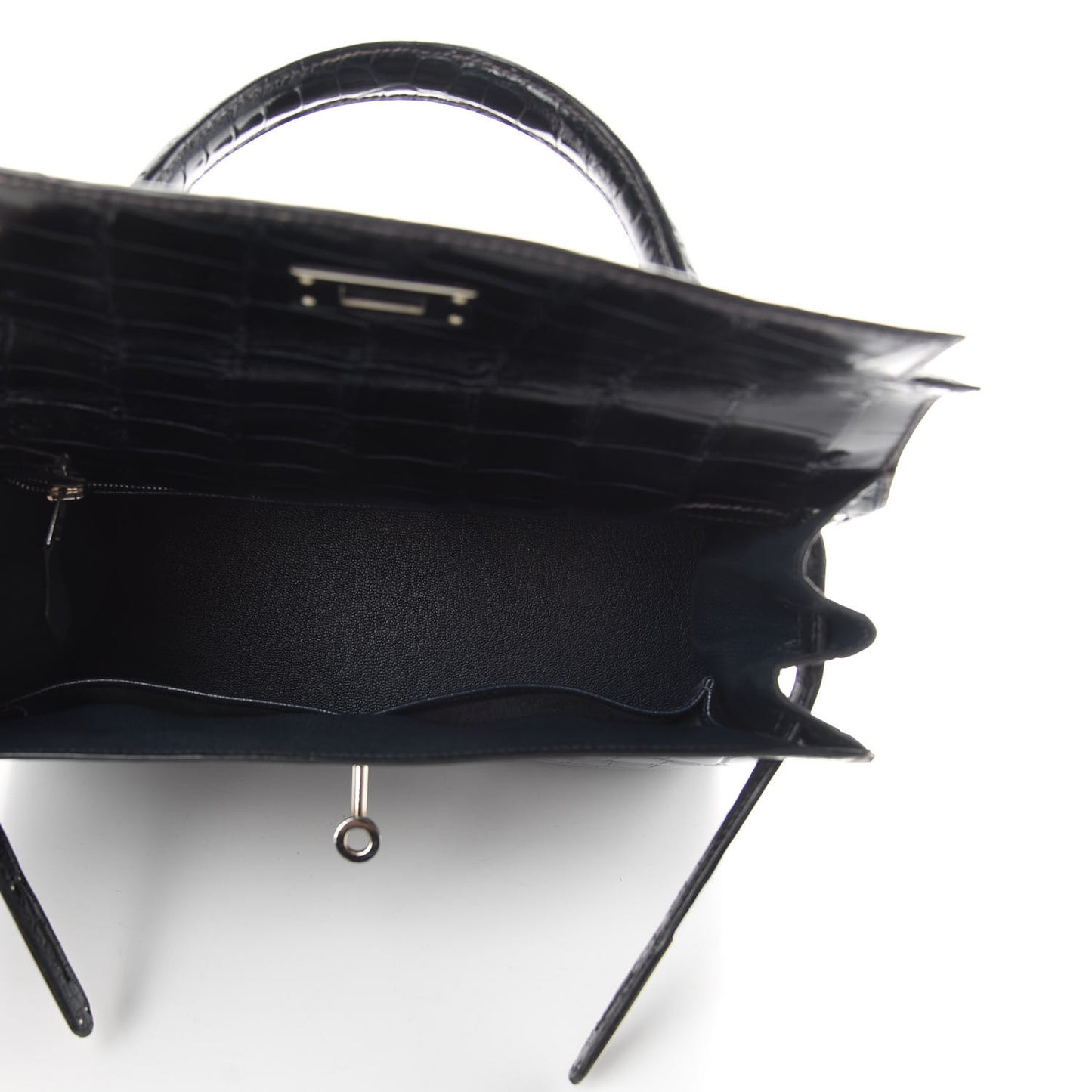 Shiny Niloticus Crocodile Kelly Sellier 28 Bleu Marine