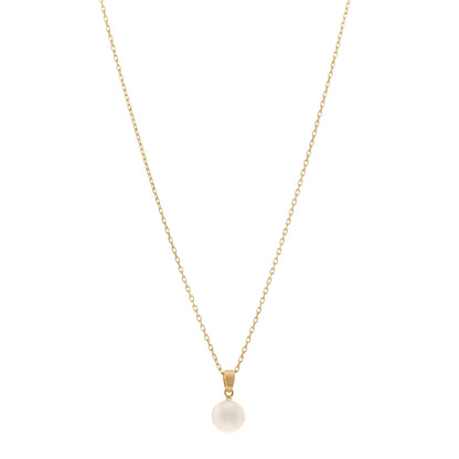 Mikimoto 18K Yellow Gold 8mm Akoya Pearl Drop Pendant Necklace 1 of 4