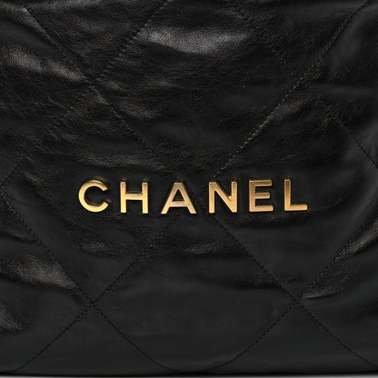 Chanel Shiny Calfskin Quilted Chanel 22 Black 9 of 13